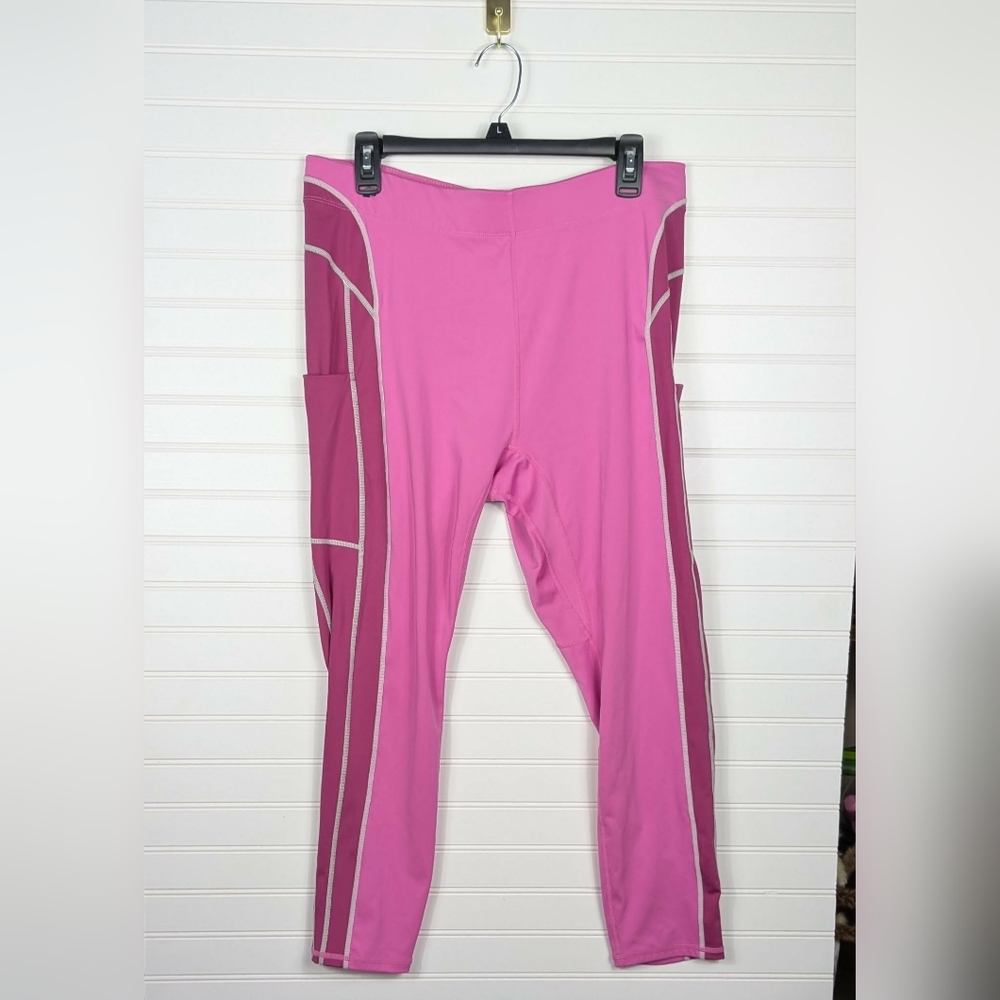 Fabletics Pink and Purple Contrast Leggings - Picture 3 of 7